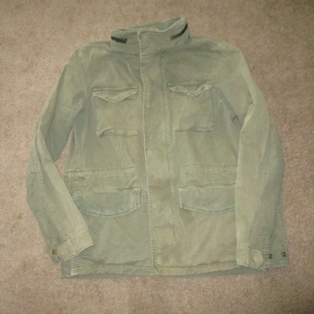 Old Navy Hidden Hood Army Jacket Women's Size S Olive Green